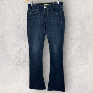 Democracy Ab Solution Flare Jeans Womens Size 6 Dark Blue Slimming Denim Stretch